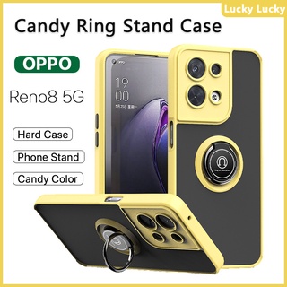 หรูหรา เคส OPPO Reno 8 Reno8 Pro 5G Reno 7 Z 8 Z  ที่วางแหวนอะครีลิคแบบแข็ง เคส กันกระแทก รองรับรถ ที่วางแม่เหล็ก ที่วางโทรศัพท์ ขาตั้งนิ้ว ปกป้องกล้อง OPPO Realme