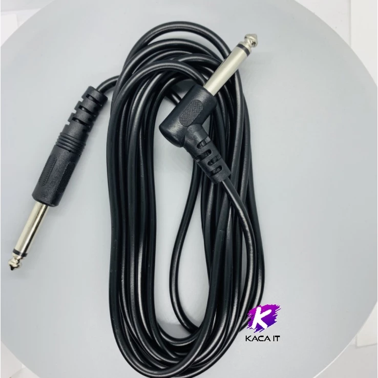 สายแจ็คกีตาร์ไฟฟ้า หัวงอ หัวแจ็ค 6.35mm electric guitar jack cable ยาว 1.5 / 3 / 5 10 เมตร