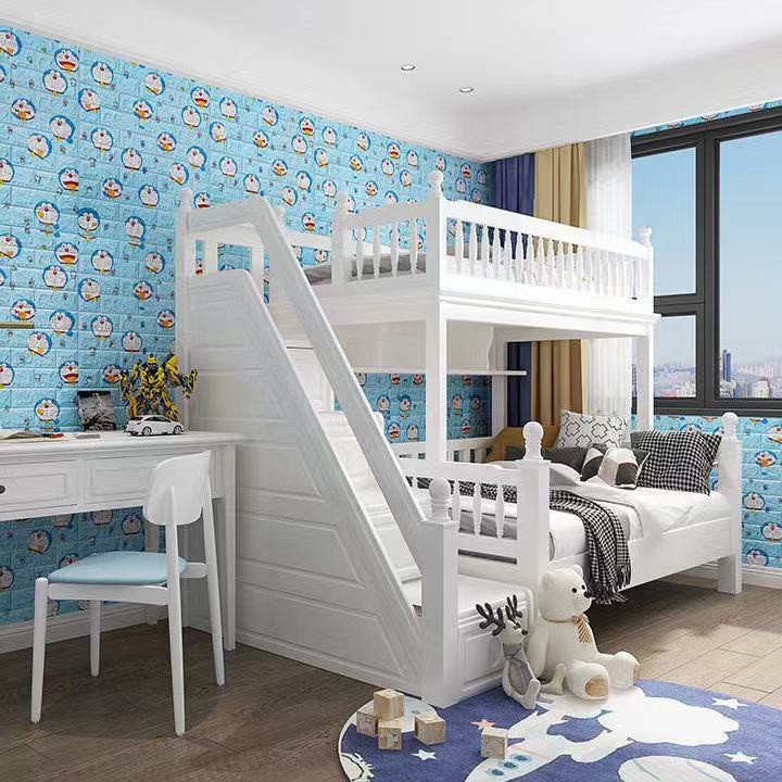 🔥สินค้าพร้อมส่ง🔥วอลเปเปอร์สามมิติ  มีกาวในตัวติดผนัง 3D wallpaper วอลล์เปเปอร์ลายอิฐ ลายการ์ตูน - รูปที่ 3