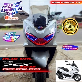 ใหม่ล่าสุด โคมไฟคิ้ว DRL PCX 160 BONUS DEVIL EYES PCX อุปกรณ์เสริมรถจักรยานยนต์ PCX 160 2021 2022