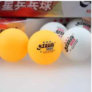 ลูกปิงปอง 3 ดาว DHSของแท้ ขนาด 40mm 1กล่อง (6ลูก) สีขาว