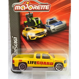 Majorette Chevrolet Silverado - Life Guard - Right Wipers - Yellow Color /Wheels 8S /scale 1/71 (3 inches) Long Package