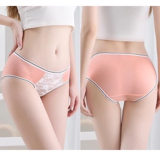 🌟พร้อมส่ง🌟 กางเกงใน ผ้านิ่มใส่สบาย ดีเทลลายดอกไม้น่ารัก B57