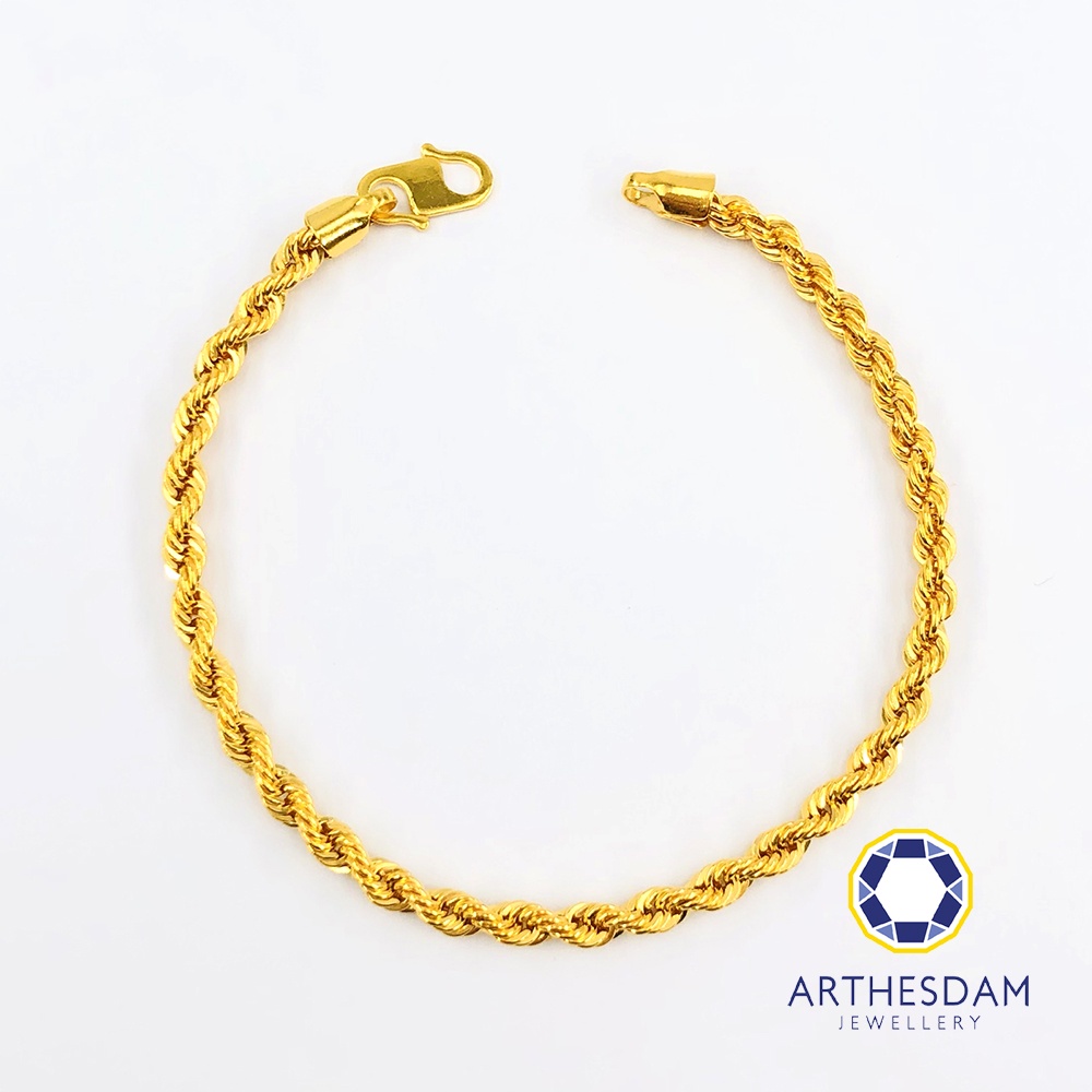 Arthesdam Jewellery 916 Gold Hollow Rope Bracelet [สร้อยข้อมือ]