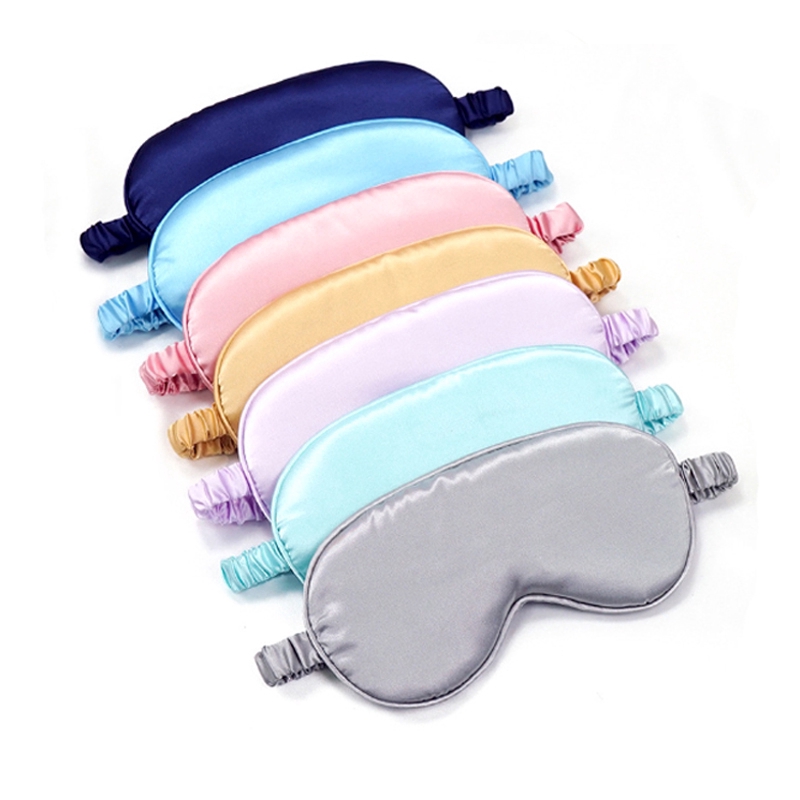 Portable Natural 3D Double-Side Pure Silk Sleep Shading Eye Mask/Eyeshade Cover Shade Soft Eye Patch/Travel Rest Smooth Massage Health Adjustable Elastic Band Blindfold