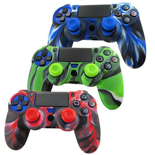 2 จอยสติ๊ก + เคสซิลิโคน สำหรับ PlayStation 4 PS4 Controller