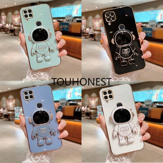 เคส Oppo Realme C2 C1 เคส Realme 7i C17 เคส Realme C11 C20 เคส Realme C15 C12 Case Realme C25 C25S Case Realme 8 Pro Case Realme 9 Pro Plus Case Realme V13 V25 Luxury Cute Silicone 3D Astronaut Stand Phone Cover Case โทรศัพท์มือถือ ซิลิโคน ลายนักบินอวกาศ