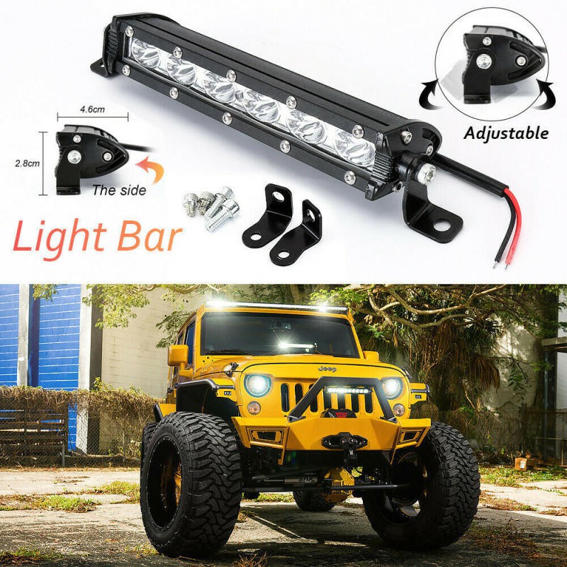*เเพค 1ชิ้น สว่างตาเเตก! 7inch 18 วัตต์ 6000 พัน 6LED ไฟบาร์โคมไฟรถหมอกออฟโรดรถ SUV รถบรรทุก 12V-24V