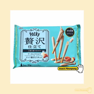 Pocky Premium Almond Milk &amp; Nuts Biscuit กูลิโกะ ป้อกกี้รสนมเคลือบอัลมอนด์ เกรดพรีเมี่ยม