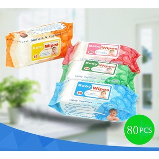 ทิชชู่เปียก Baby Wipes   กระดาษทิชชู่เปียก สูตรน้ำบริสุทธิ์ ผ้านุ่มชุ่มชื่น บรรจุ 80 แผ่น พร้อมส่ง ราคาถูก