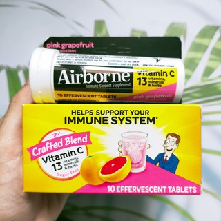 วิตามินซี เม็ดฟู่ Blast of Vitamin C, Pink Grapefruit 10 Effervescent Tablets (AirBorne®) Plus 13 Vitamins and Minerals