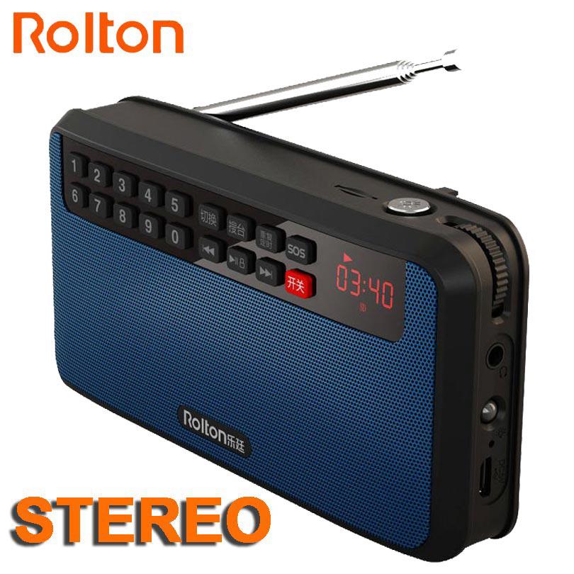 RoltonT60 MP3 Stereo Player Mini Portable Audio Speakers FM Radio With LED Screen Support TF card Playing Music LED