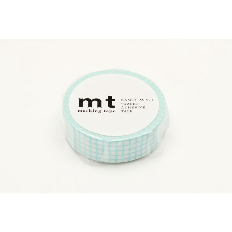 mt masking tape R hougan mint blue (MT01D395R) / เทปตกแต่งวาชิ รุ่น R ลาย hougan mint blue แบรนด์ mt masking tape