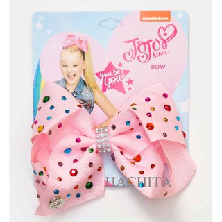 โบว์ JOJO SIWA  โบว์โจโจ้ฮิตติดเทรน ไซด์ใหญ่ 5 นิ้ว(S)จั้มโบ้ไซด์ สีชมพู สวยหรู เก๋ น่ารัก