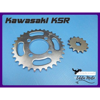 KAWASAKI KSR (14T) FRONT ​&amp; (33T) REAR SPROCKET SET PAIR // สเตอร์หน้า-หลัง KAWASAKI KSR สินค้าคุณภาพดี