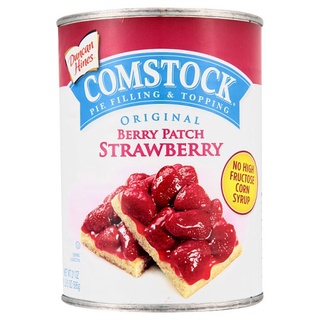 ✨สุดพิเศษ✨ คอมสต็อค สตรอเบอร์รี่กวน 595กรัม Comstock Strawberry Pie Filling Or Topping 595g