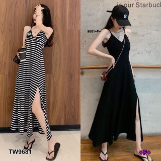 TW9681 Maxi Dress แม็กซี่เดรสสายเดี่ยว