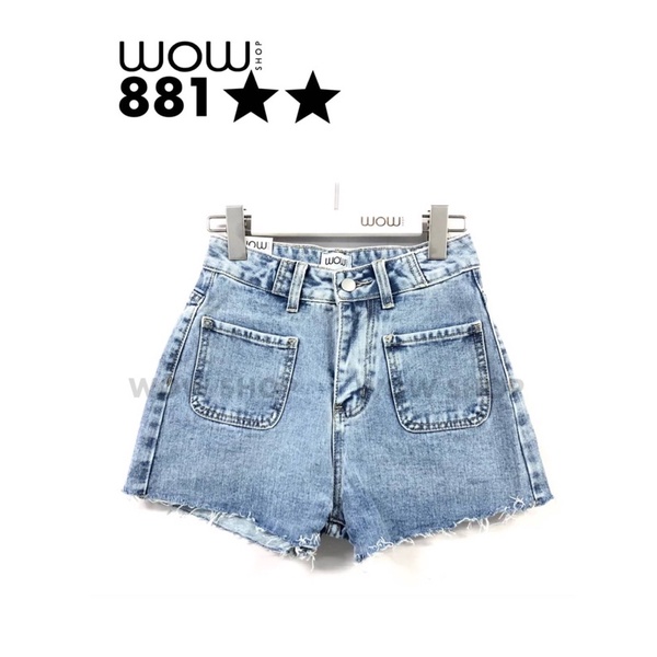 (s-xl) กางเกงยีนส์ขาสั้น ผ้าไม่ยืด ป้าย wow shop #2blackstar