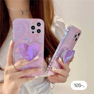 เคสแถมGriptok เคสแถมที่ยึด เคสแถมที่ติดหลังเคส 💜 สกรีนม่วง+ไอริงหัวใจ