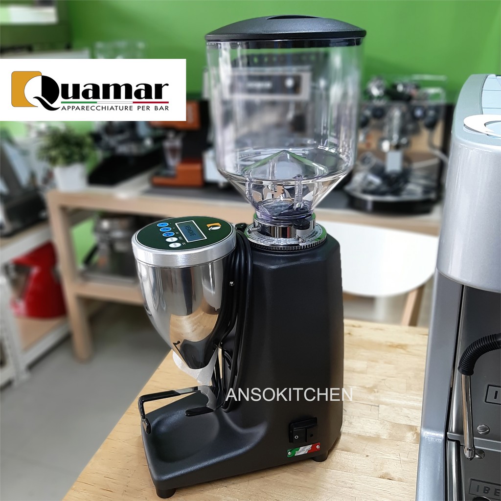 Quamar M80E สีดำประกาย (Black Graphite) เครื่องบดเมล็ดกาแฟ ดิจิตอล Grind on Demand 420 วัตต์ จากอิตา