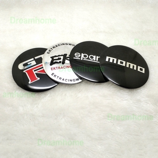 สติกเกอร์อลูมิเนียมอัลลอยด์ MOMO GTR EKT EPARCO ขนาด 56.5 มม. สําหรับติดตกแต่งล้อรถยนต์ จํานวน 4 ชิ้น