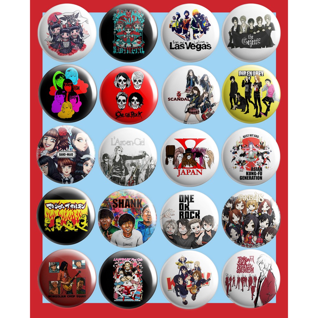 ป้ายปุ่ม JROCK JPOP (ไม่มีสั่งซื้อขั้นต่ํา) one ok rock baby metal x japan shank scandar bandmaid ak