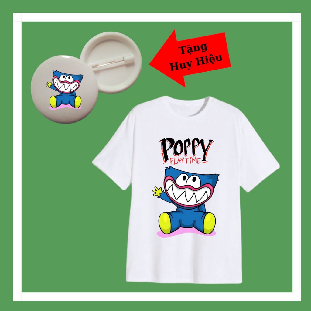 เสื้อยืด Game Poppy Playtime Huggy Wuggy สําหรับเด็กแขนสั้น ทุกขนาด ป้าย Huggy Wuggy ของแท้