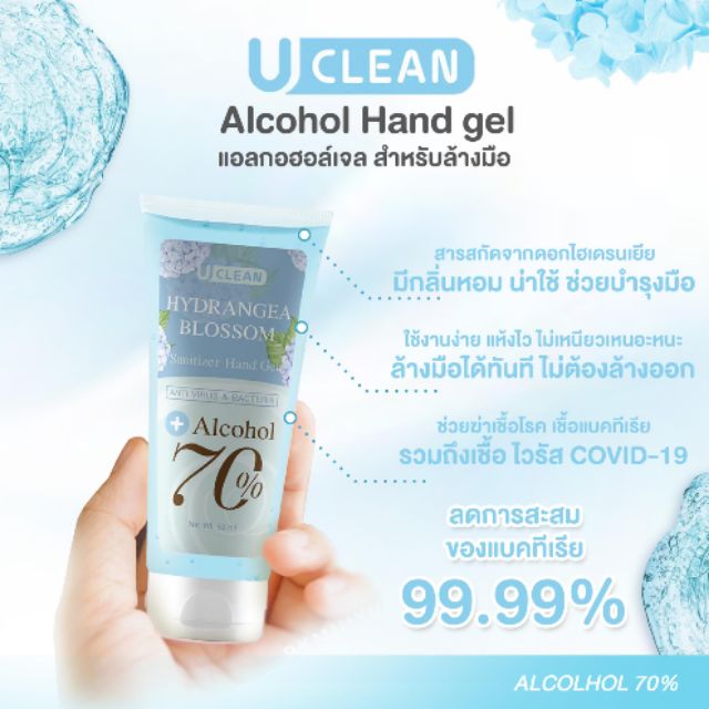 พร้อมส่ง U Clean เจลแอลกอฮอล์ 10หลอด600