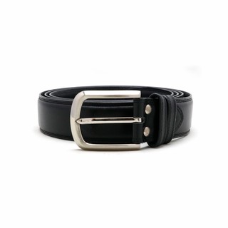 Brown Stone เข็มขัดหนังแท้ Nubuck Semi-Narrow Belt Black