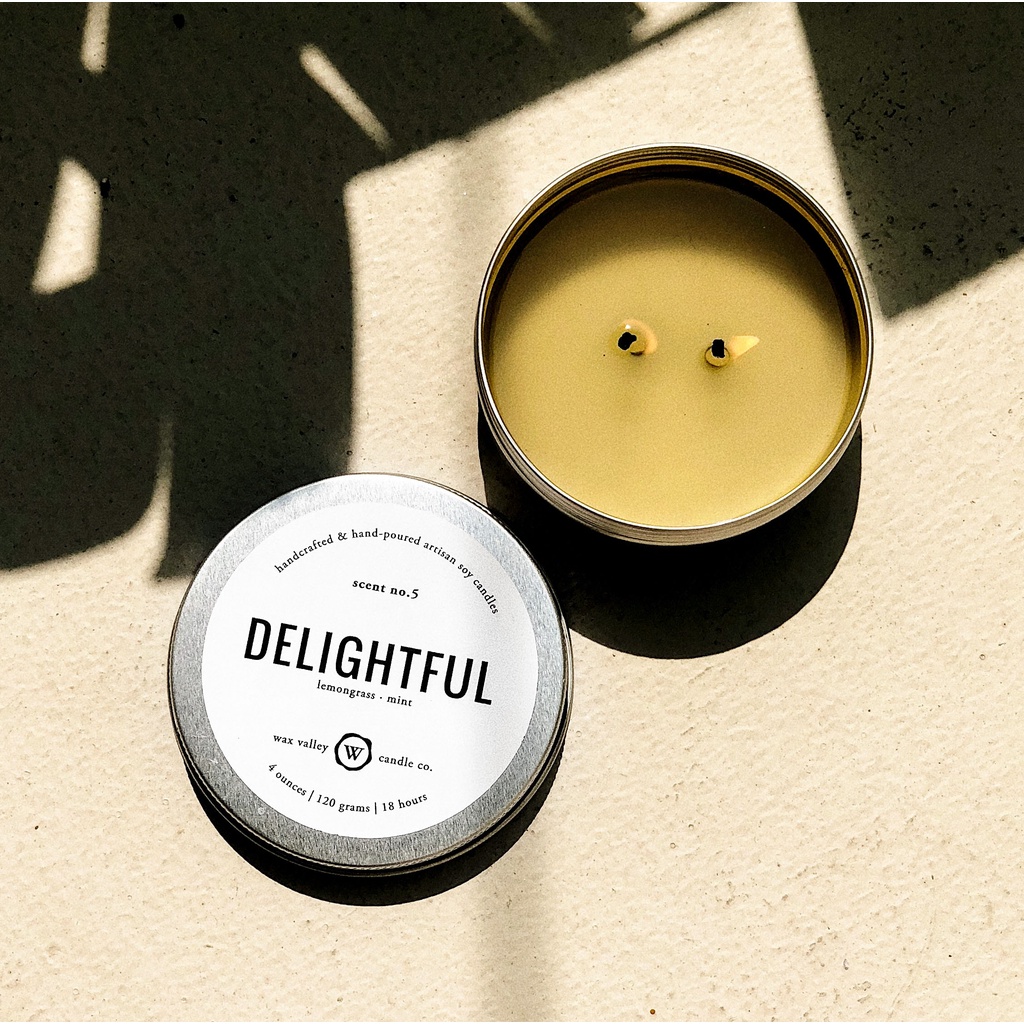 เทียนหอม เทียนไขถั่วเหลือง กลิ่น Delightful - Lemongrass & Peppermint