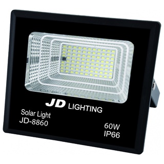 JD โคมไฟสปอร์ตไลท์โซลาร์เซลล์ 60W พร้อมรีโมท รุ่น JD8860 แสงเดย์ไลท์