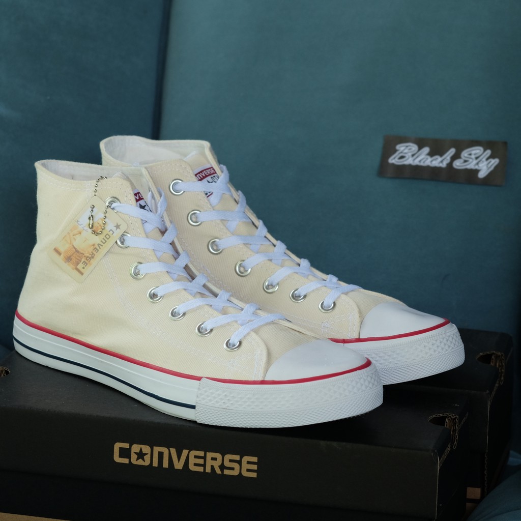 Converse All Star (Classic) ox - Hi รุ่นฮิต สีครีม หุ้มข้อ รองเท้าผ้าใบ คอนเวิร์ส ได้ทั้งชายหญิง