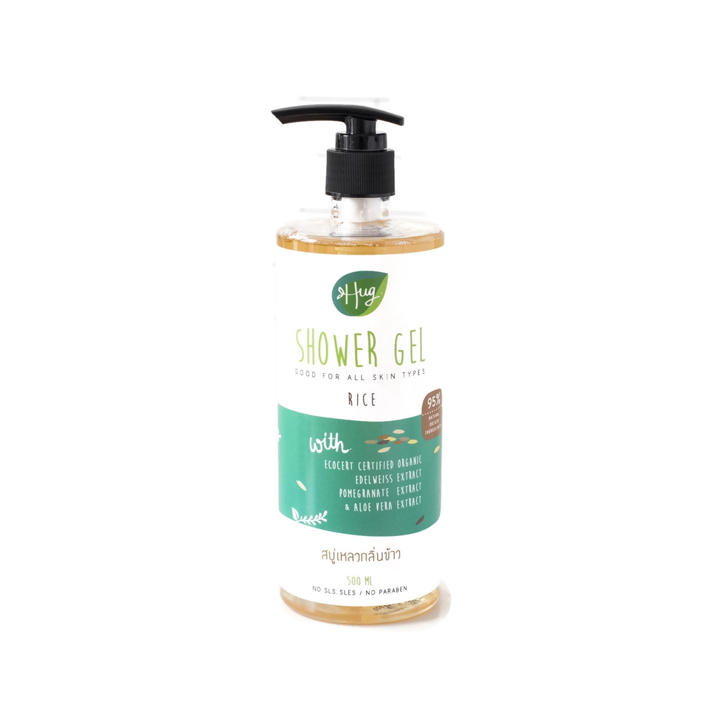 Hug organic Rice Shower Gel 500 ml สบู่เหลวกลิ่นข้าว 500 ml