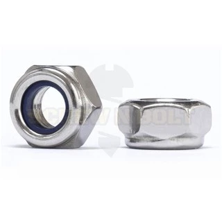 หัวน็อต ตัวเมีย ไนลอน สแตนเลส 304 เกลียวมิล หยาบ M2 M2.5 M3 / Hexagon Nylon Insert Lock Nut SUS304 M2 M2.5 M3