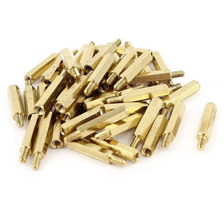 50 Pcs M3 3mm Male Female Brass PCB Spacer Hex Stand-Off Pillar 20mm