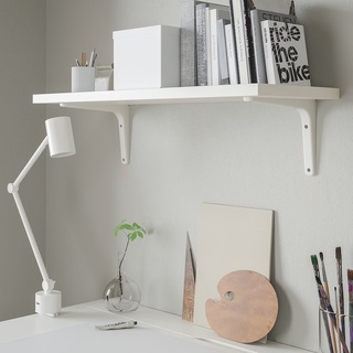 IKEA TOMTHULT ชั้นวางของพร้อมฉากทำจากเหล็กอัลลอย แข็งแรง รับน้ำหนักสูง ชั้นไม่ตก พร้อม สกรูติดตั้ง 12ตัว