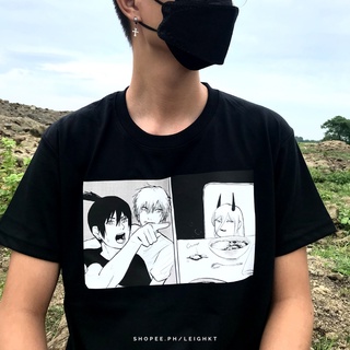 เสื้อยืด// Chainsaw Man Denji Power Aki Funny Cat Meme Anime Shirt 『Cotton Spandex』  Leighkt Collection