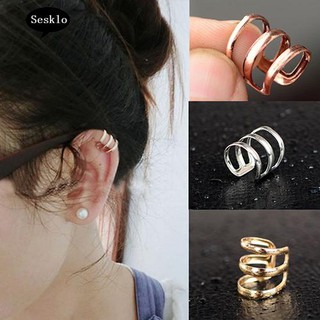 SK☀Punk Rock Ear Clip Cuff Earrings Non-Piercing Clip On Jewelry for Women Party