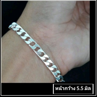 น้ำหนักเงิน 13.7 กรัม (เกือบ 1 บาท) ✡สร้อยข้อมือเงินแท้ ลายอิตาลี่ เงินแท้ทั้งเส้น.ไม่ใช่งานชุบ