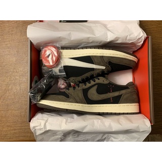 Travis Scott x Nike Air Jordan 1 Low OG SP "Dark Mocha" รองเท้าผ้าใบลําลอง เหมาะกับการเล่นกีฬา บาสเก็ตบอล k523 e923