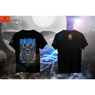 เสื้อยืดผู้ชาย เสื้อยืดคอกลม ลาย Anubis God Of Underworld VerF สำหรับ ชาย หญิง ผ้า Cotton USA สีพื้น ดำ ขาว ขนาดS M L XL