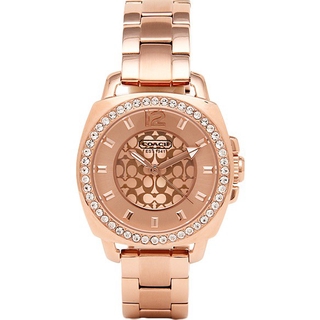 Coach Womens Mini Boyfriend Rose Gold Crystal Glitz Watch 14501700 14501701 14501699 34mm