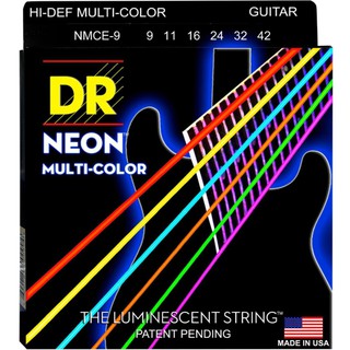 สายกีต้าร์ไฟฟ้า Dr.Sting Neon Multi Color เบอร์ 9 ,10 สายกีต้าร์เรืองแสง สายกีต้าร์สะท้อนแสง สายกีต้าร์สีรุ้ง แท้แน่นอน!