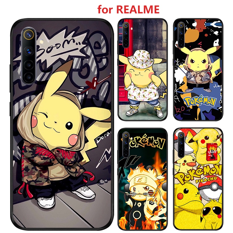เคส realme 11 11x 5 5S 5I 6I pro plus 4G 5G 7 6 7i C17 C3 pro plus 4G 5G โทรศัพท์มือถือลายการ์ตูนปิกาจูสําหรับ