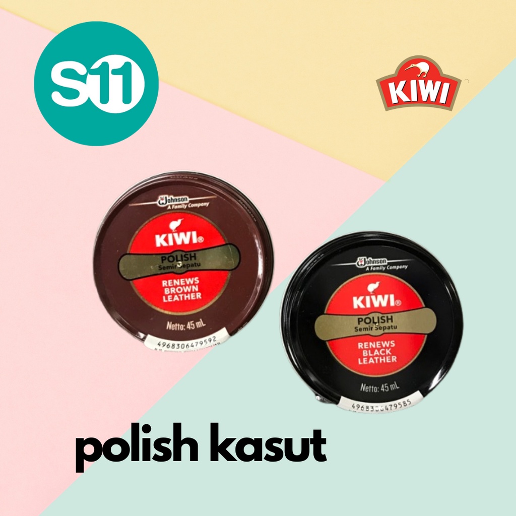 KIWI ยาขัดรองเท้าแท้ 45ml/100ml สีดํา /ตาลเข้ม/ สีน้ําตาล KIWI Penilat kasut
