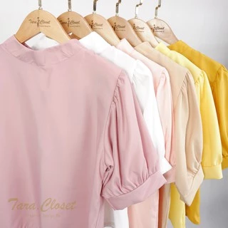 TUM012 TARA SARA เสื้อคอจีน สีดำ แขนพอง เนื้อผ้าซาร่า ผ้าดีมาก งานดี ทรงน่ารักมาก จะใส่เที่ยว ใส่ทำงาน ได้หมด