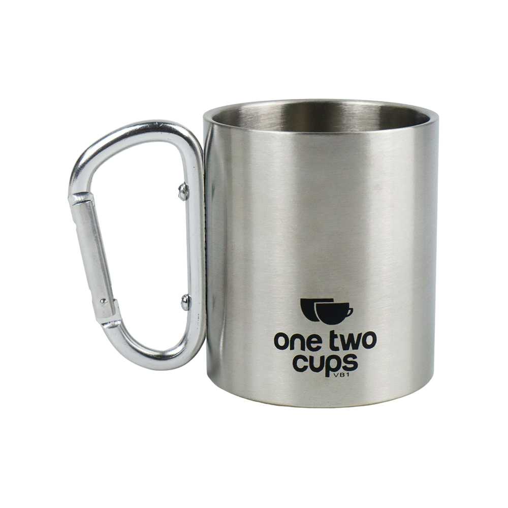 One Two Cups Stainless Steel Carabiner Cups 220ml - VB1