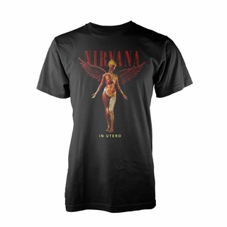 เสื้อยืดแขนสั้น พิมพ์ลายวาฟเฟิล Nirvana In Utero Officially Licensed Kurt Cobain เหมาะกับของขวัญวันเกิด สําหรับผู้ชาย แล