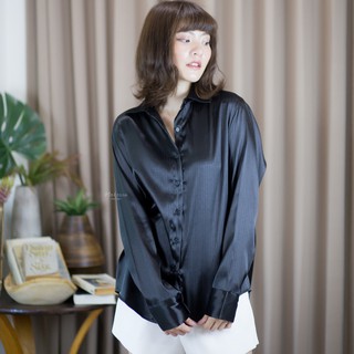 Pinkrose_Boutique  Satin Shirt เสื้อเชิ๊ตแขนยาว แขนติดกระดุม