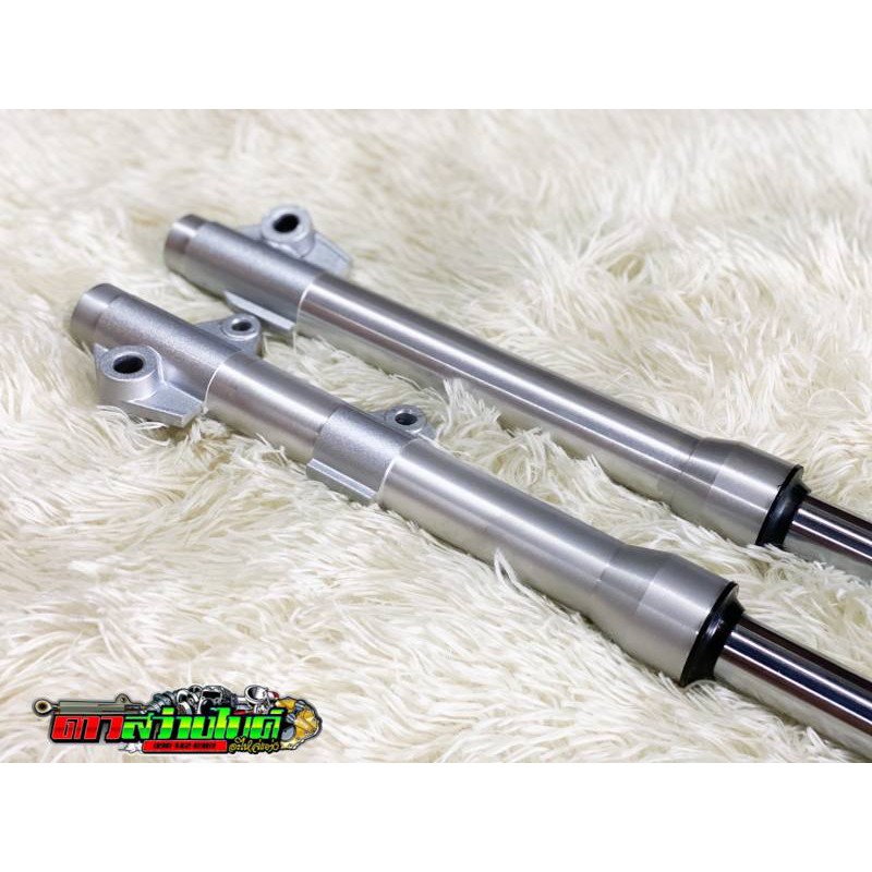 กระบอกโช๊คหน้ากลึง+แกนโช๊คหน้า พร้อมใส่ ดิสเบรคหน้า สำหรับรถเวฟ125R/S/i ไฟเลี้ยวบังลม /เวฟ100s อะไหล